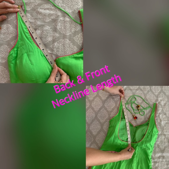 🤩 PADDED DEEP NECK Stitched Kurta in Parrot Green Colour - Picture 11 of 17